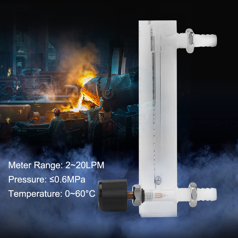 [Australia - AusPower] - LZQ-7 Flowmeter 2-20LPM Flow Meter Oxygen Air Gas Regulator Acylic Flowmeter Oxygen Air Flow Meter with Control Valve for Measuring Controlling 