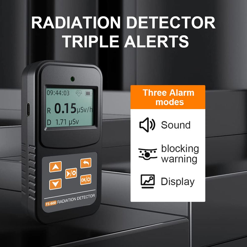[Australia - AusPower] - Nuclear Radiation Detector, Geiger Counter with Click Sound for Beta Gamma X-ray, Portable Alarm Radioactive Dosimeter for Uranium Glass Iodine Treatment Water Food, FS-600 White 