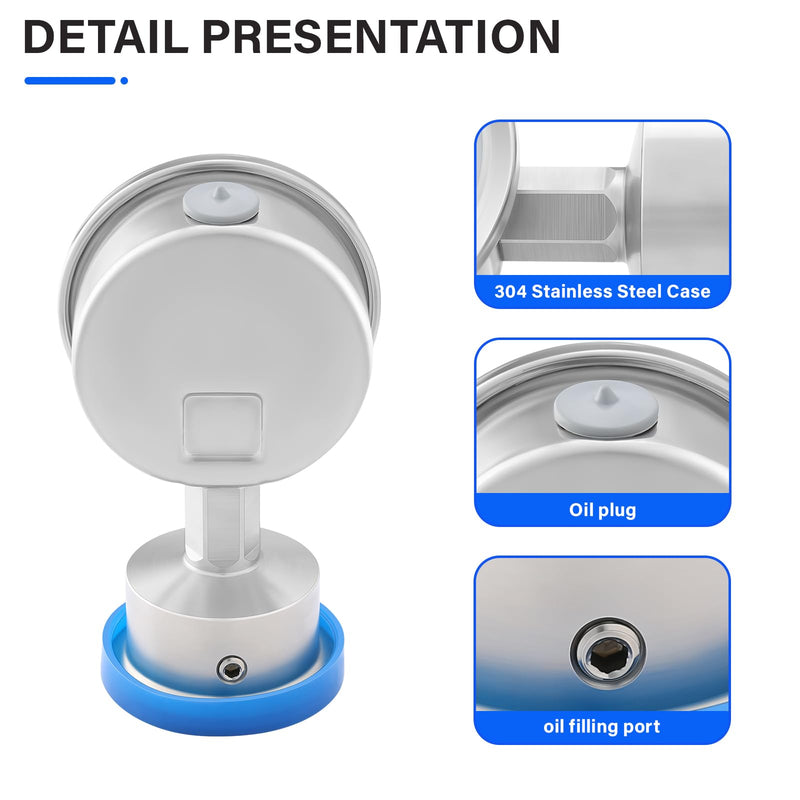 [Australia - AusPower] - MEASUREMAN Stainless Steel Sanitary Pressure Gauge, 2.5” Dial, 0-60 PSI, Glycerin-Filled for Accuracy, 1.5” Tri Clamp Bottom Mount for Food, Dairy, and Pharmaceutical Applications 0-60 psi/bar 