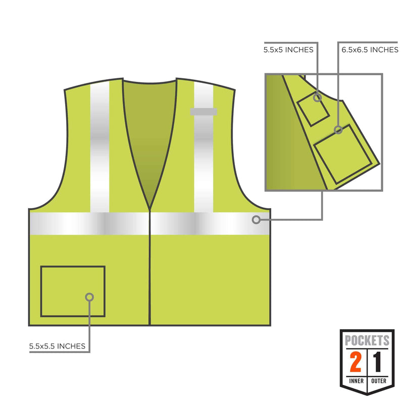 Ergodyne unisex-adult Glowear 8217ba Breakaway Mesh Hi-vis Safety Vest - Type R, Class 2 XX-Large-3X-Large Lime