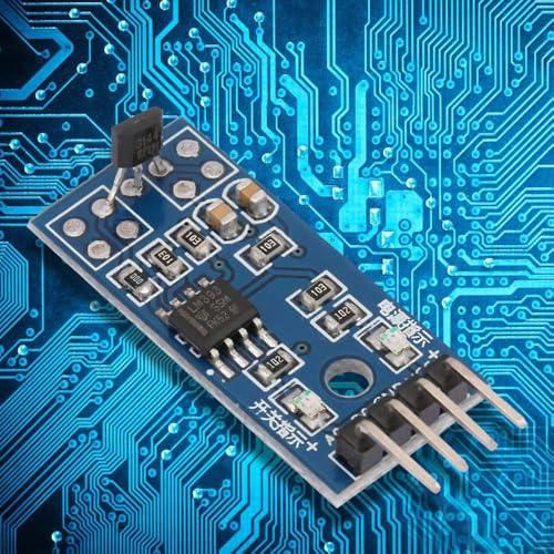 MOPFOL 3144E Hall effect sensor switch module with magnetic detector, dual LED indicators, and digital output