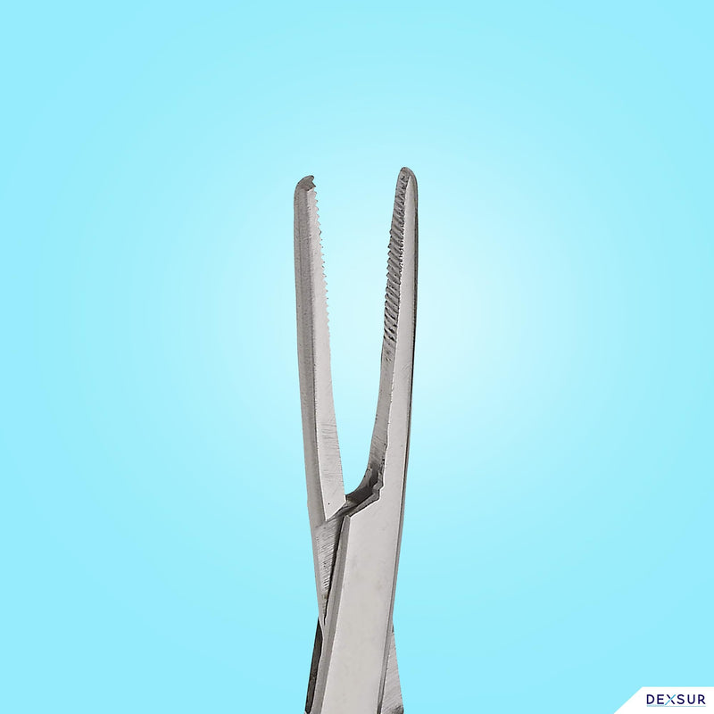 Precision Kelly Hemostat Forceps Locking Tweezers Clamp, Silver, Straight and Curved Stainless Steel (Straight, 4") 4"