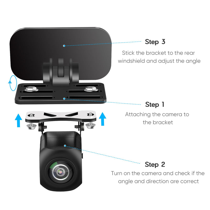 [Australia - AusPower] - Rear Camera Holder,(Adhesive-2PCS) Universal Back Windshield Backup Camera Mount,Rear View Camera Bracket,Rear Window Camera Mount,Dash Cam Mirror Camera Reverse Camera Mount 