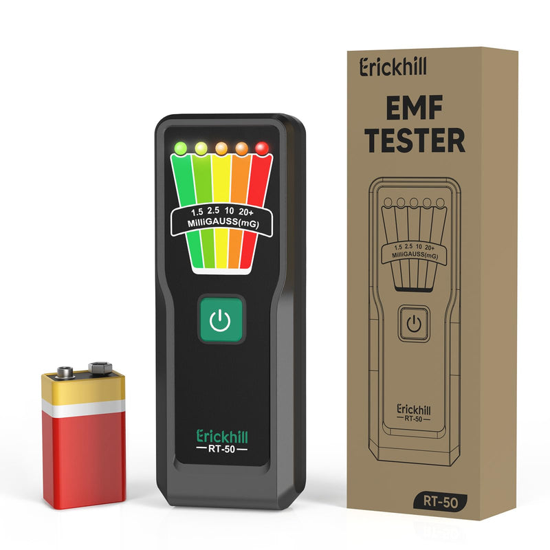 [Australia - AusPower] - ERICKHIL Handheld EMF Meter, 5-Level LED Alerts,Ghost Hunting Equipmen for Paranormal Investigations, 30Hz–20kHz Wide Range Ghost Detector,Pocket-Size EMF Reader 