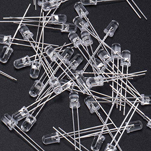 DiCuno 5 mm RGB LED Diodes, 20 mA, 3.0-3.4 V, Slow Flashing, Pack of 100 | Light-emitting diodes, for DIY, lighting projects, crafts, model making, model railways, miniatures, decoration, electronics projects, and DIY projects