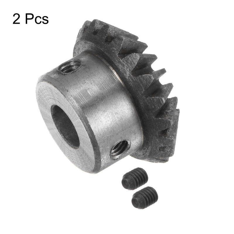 [Australia - AusPower] - 2pcs Bevel Gear 1M 20 Teeth 10mm Shaft Hole 1:1 Tapered Bevel Pinion Gear 45# Steel 1.5 Module 90 Degree Steering Gear, for Hardware Mechanical Rotation 