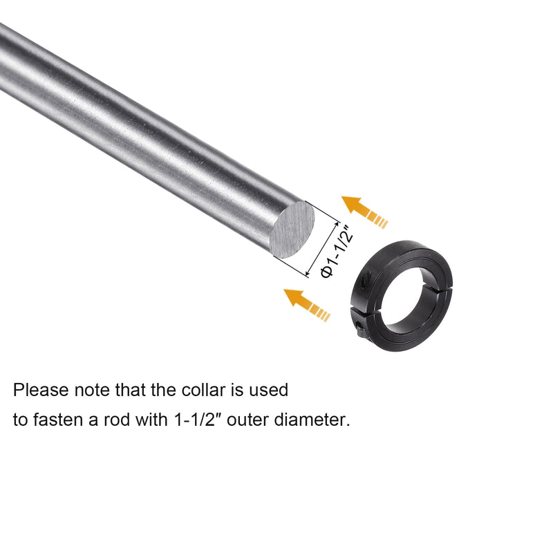 [Australia - AusPower] - 2pcs Shaft Collars for 1-1/2" ROD, 2-3/8" OD, 9/16" Width, Black Oxide Plating, Double Split Axle Clamp-On Collar Clamping Collar with Set Screw 1-1/2" Bore 