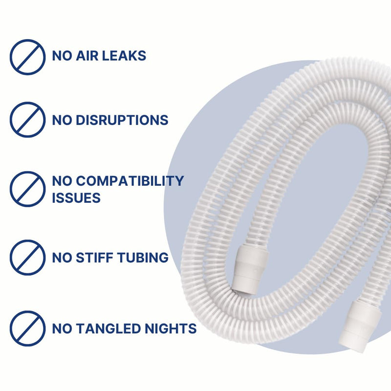 [Australia - AusPower] - Snugell CPAP Hose Universal Tubing (6 ft) – Compatible with CPAP, BiPAP, and BiLevel Machines – Minimizes Mask Leaks, Reduces Discomfort – Durable, Flexible, and Designed for Restful Sleep 1 Count (Pack of 1) 