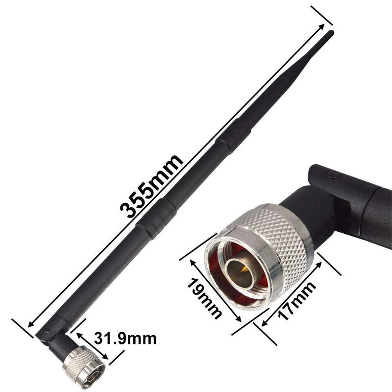 [Australia - AusPower] - 4G LTE Antenna 698-960 1710-2700MHZ 5dBi N Male Antenna(2 Pack) for 4G LTE Router Wireless Network Card USB Adapter SWR Meter Outdoor Antenna OTA Service Tester Freewave radios 39CM/1.3FT 