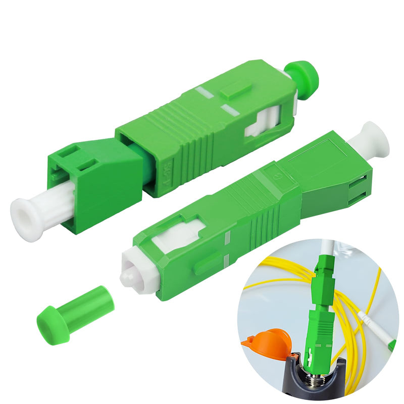 SC LC Adaptor, Fibre Optic Cable Adapter, SC/APC to LC/APC Male (Pack of 2) | Hybrid fibre optic adapter plug, low insertion loss, efficient and stable, compatible with fibre optic cable, distributor