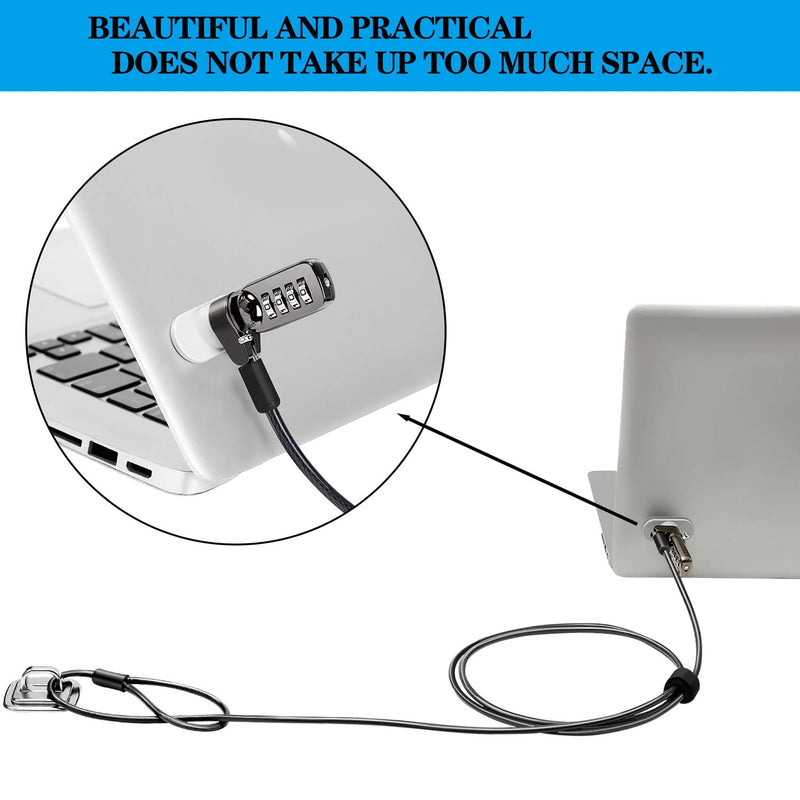 [Australia - AusPower] - 5Pack Anti Theft Self-Adhesive Security Plate with Slot for Cables to Lock Down Laptops, Mac Book, Tablets, iPad, or Other Computer (White) White lock slot-5Pack 