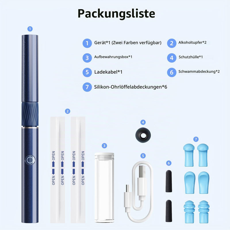 Qimic Ear Wax Remover, 1080P HD WiFi Ear Cleaner, Ear Camera with Tweezers & 4 LEDs, Otoscope for iOS & Android, IP67 Waterproof Ear Cleaner for Adults, Children and Pets