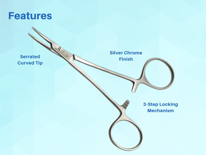[Australia - AusPower] - Artery Forceps Curved 5 inches Mosquito Orthodontic Dental Surgical hemostat Precision Kelly Forceps Clamps by Wise LINKERS 