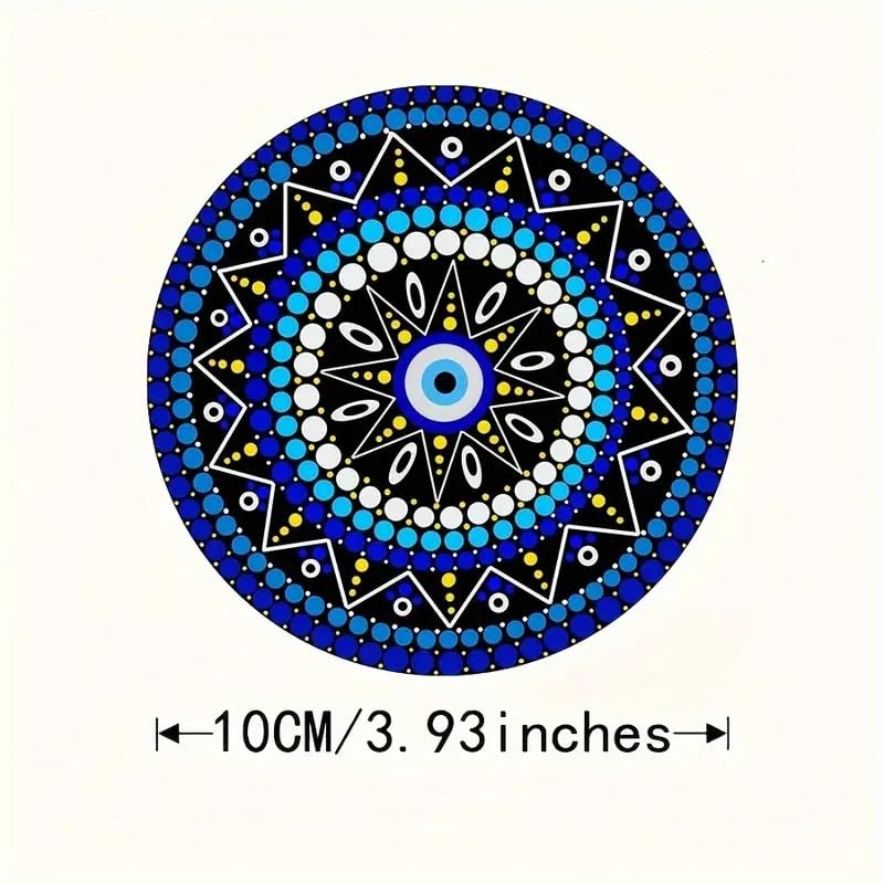 6Pcs Evil Eye Coasters, Butterfly Mandala Flower Coaster Coffee Cup Mat for Kitchen Table Bar Cup Home Dining Decor, 4" Diameter