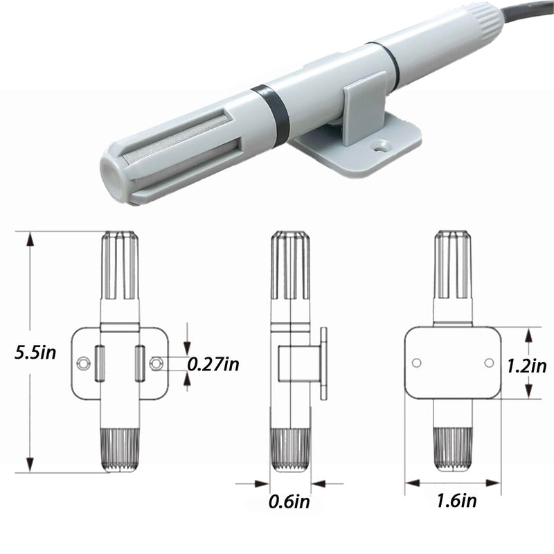 [Australia - AusPower] - RTU Temperature Sensor, Modbus Greenhouse Humidity Monitor, RS485 Thermometer, Calibrated High Accuracy Analog Humidity Transmitter, -40℃ to 125℃ Temp Sensor 