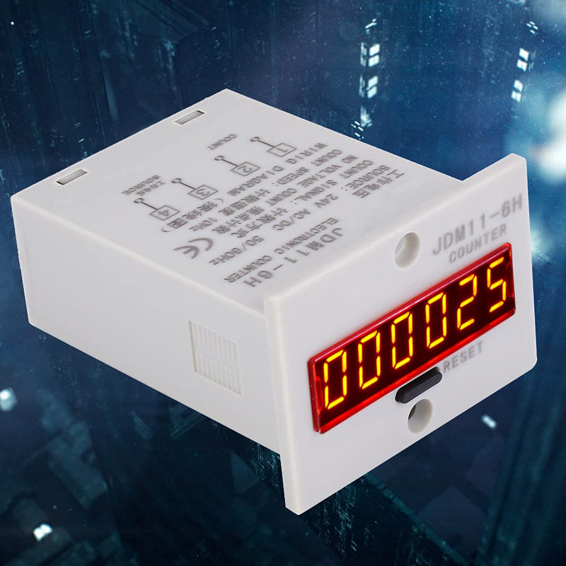 [Australia - AusPower] - JDM11-6H LED Display Digital Counter, AC/DC24V 6 Digits Electronic Digital Display Counter Relay No Voltage Counter 