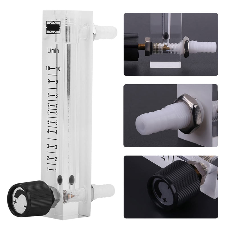 Flow Meter 1-10LPM Flow Meter with Control Valve for Oxygen/Air/Gas Flow Meter 1-10LPM, Default