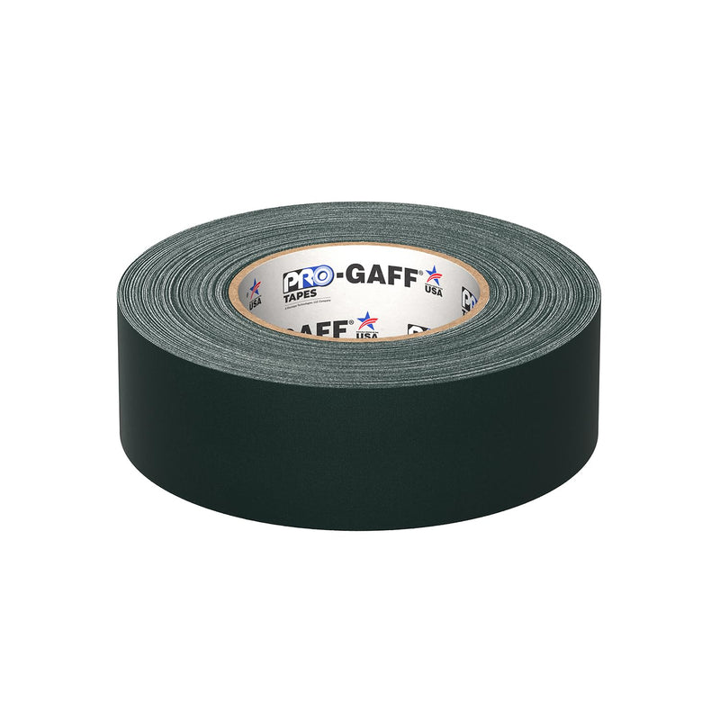 ProTapes Pro Gaff Premium Matte Cloth Gaffer's Tape With Rubber Adhesive, 11 mils Thick, 55 yds Length, 2" Width, Green (Pack of 1) 2" (Pack of 1)