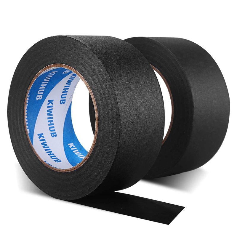Painter's Tape, 2"(50mm) x 60 yd (120 Yards Total), 2 Rolls - Black Painting & Masking Tape - Multi Surface Use - 14 Day Clean Release Trim Edge Finishing Tape 2", 60 yards