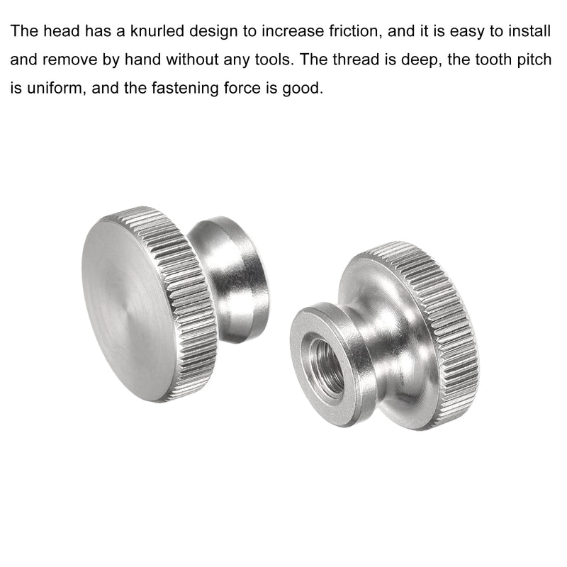 [Australia - AusPower] - uxcell Knurled Thumb Nuts, 2pcs M8 x D24mm x H16mm 304 Stainless Steel Knurled Nut with Collar High Head Blind Hole Knurled Thumb Nuts for 3D Printer Parts M8 x 24mm x 16mm 2 