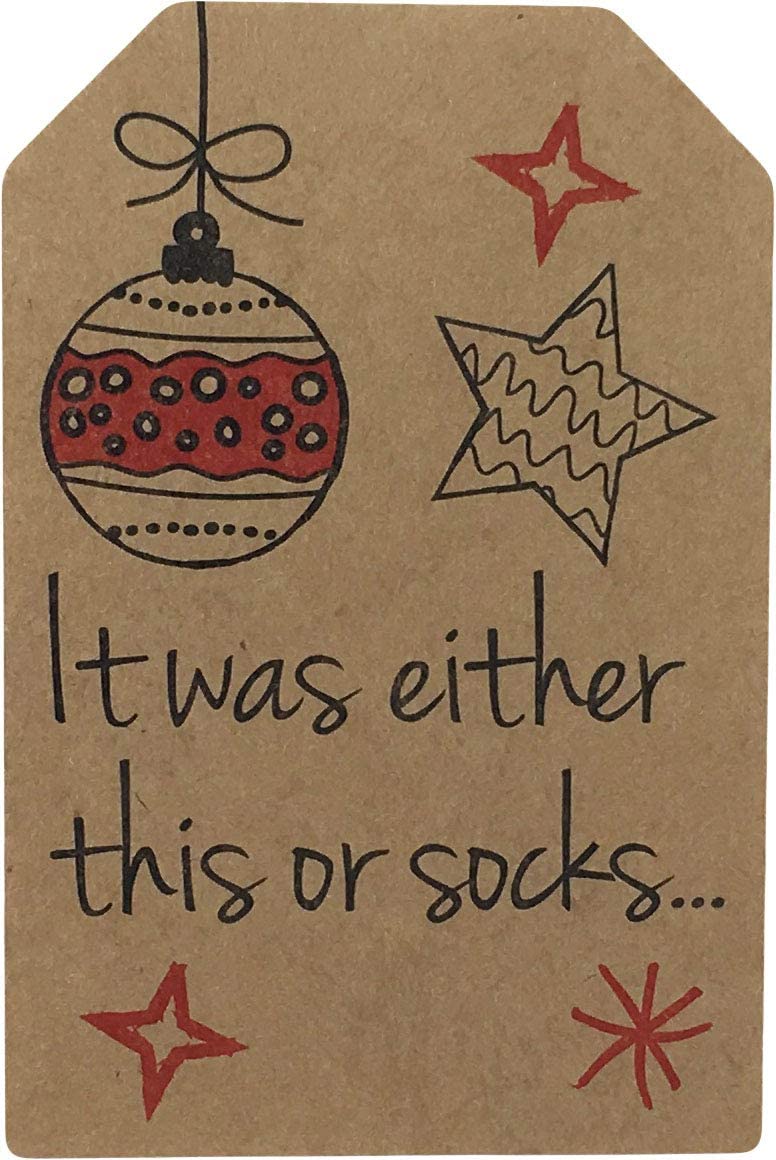 Natural Kraft Sarcastic Funny Gift Tags Holiday Present Stickers 2 x 3 Inch 100 Total Labels