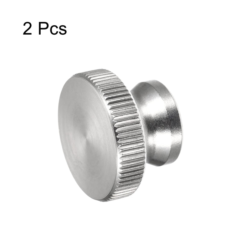 [Australia - AusPower] - uxcell Knurled Thumb Nuts, 2pcs M8 x D24mm x H16mm 304 Stainless Steel Knurled Nut with Collar High Head Blind Hole Knurled Thumb Nuts for 3D Printer Parts M8 x 24mm x 16mm 2 