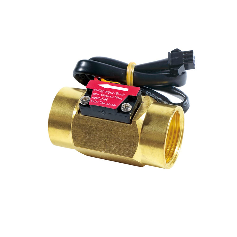 G3/4" Female Thread Brass Water Flow Sensor Switch Hall Effect Liquid Flowmeter Fluidmeter Counter BSP 2-50L/Min（58mm in Total Length） G3/4" Female Thread 58mm