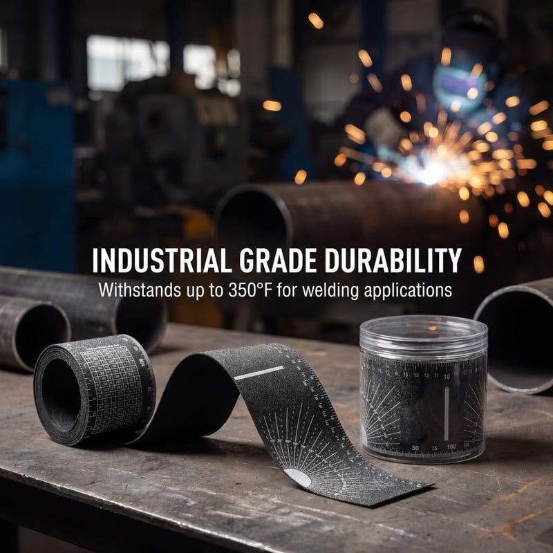 2 Pcs Pipe Wrap Around with Scale, 1"-16" Heat Resistant Layout Tape & Tangent Chart, Marking Tool for Welders & Pipefitters