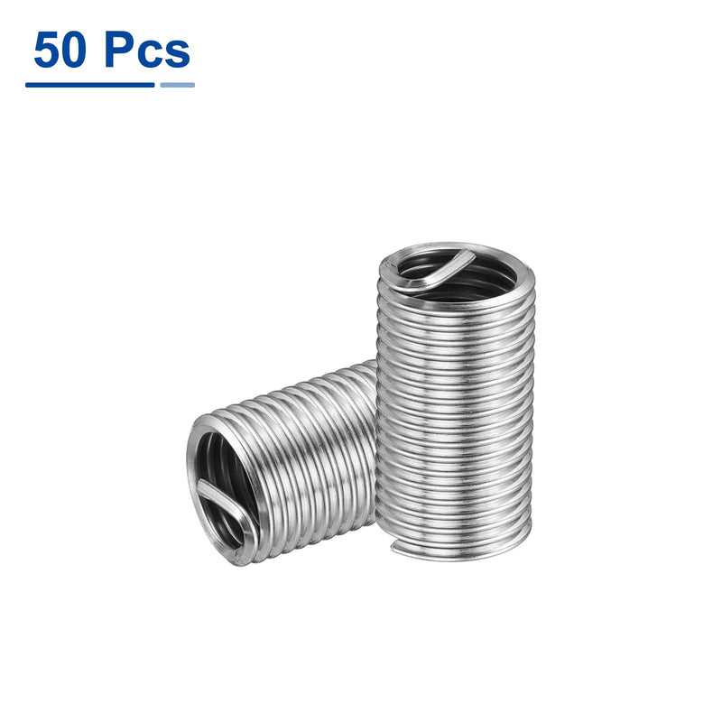 [Australia - AusPower] - uxcell 50pcs Wire Thread Inserts M12 x 1.75 3D(36mm) Metric 304 Stainless Steel Helical Type Coiled Thread Repair Kit Wire Screw Threaded Sleeve Sheath for Mechanical Equipment M12 x 1.75 x 3D(36mm) 50 