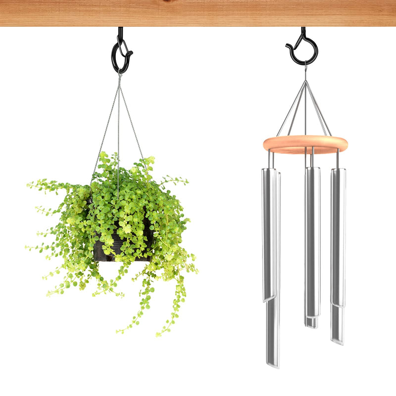 [Australia - AusPower] - 36 PCS Q-Hanger Hooks with Safety Buckle, Windproof Screw Hooks for Outdoor String Lights Hanging Christmas Lights, Plants, with 1 Wing Nut Driver 36 Pcs 