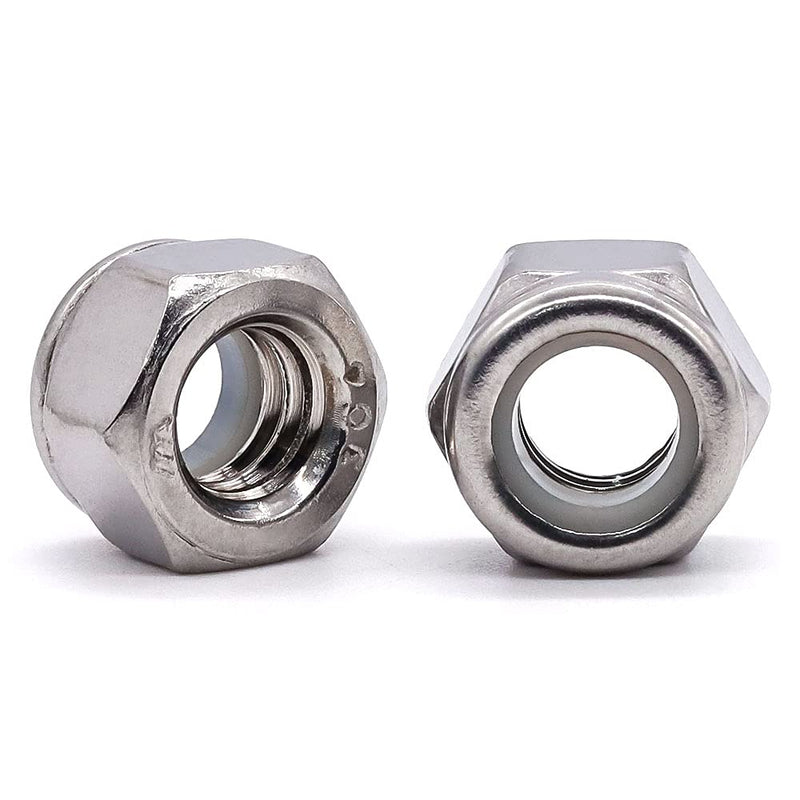 [Australia - AusPower] - Glvaner 1/2"-13 Thread Size Stainless Steel Hex Locknuts with White Nylon Insert 304 Stainless Steel 18-8 20 Pack 