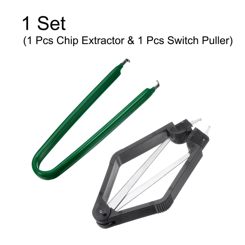 [Australia - AusPower] - QUARKZMAN IC Chip Extractor 100mm Stainless Steel with U Shape IC Chip Switch Puller Green for Component Motherboard 2pcs 