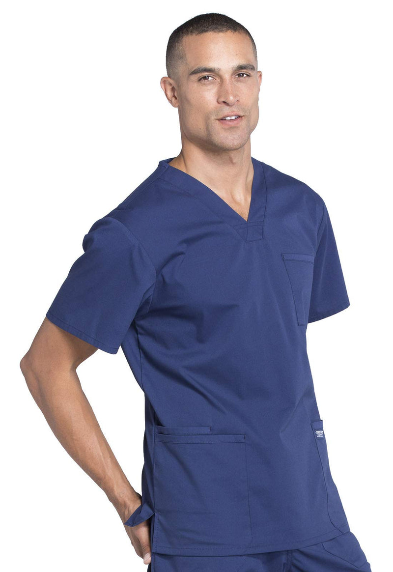 [Australia - AusPower] - Cherokee Scrubs for Men Workwear Professionals V-Neck Four-Pocket Scrub Top WW695 Large Navy 