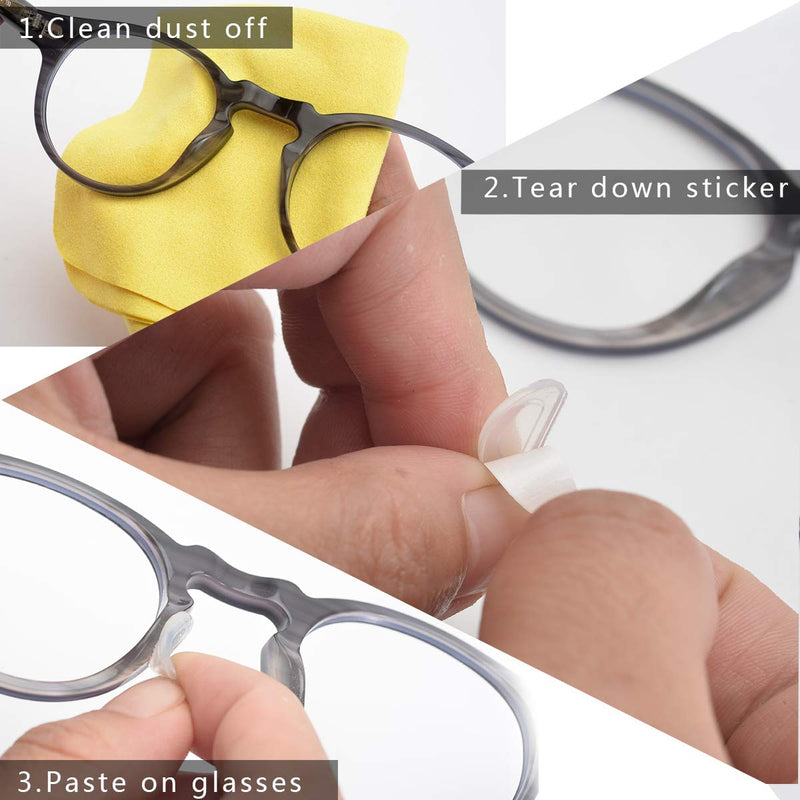[Australia - AusPower] - Adhesive Nose Pad, 12 Pairs Eyeglass Nose Pads Stick On Silicone Anti-Slip for Glasses Sunglasses Thin Nose Pads Eyeglasses (6-Black & 6-Clear) 6 Black & 6 Clear 