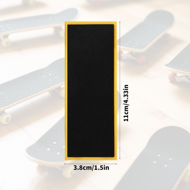 60pcs Fingerboard Grip Tapes, 11x3.8cm/4.33x1.5in Strong Adhesive Anti Slip Stickers PET Backing Foam Tape for Finger Skateboard Games & Tricks (Black) 60