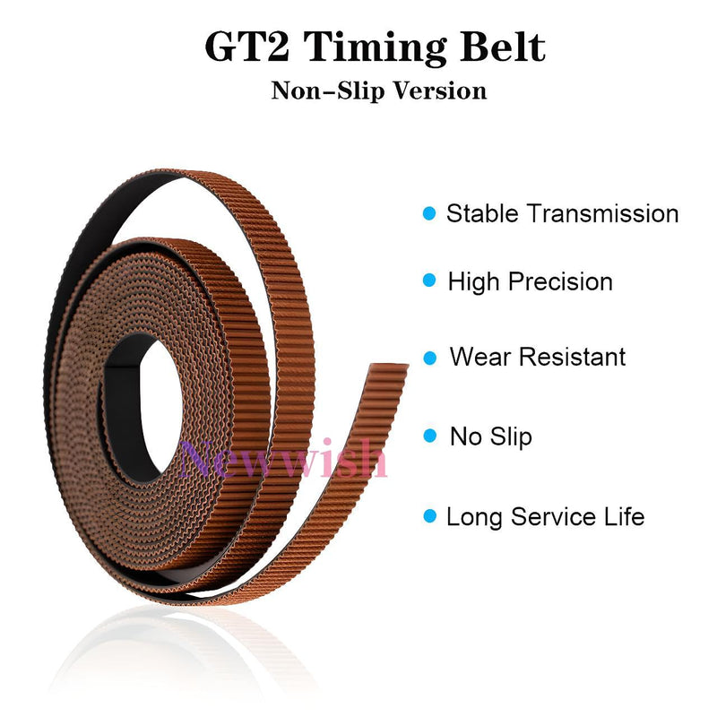 GT2 Timing Belt 10mm Width,Pitch 2mm,3D Printer Open GT2 Timing Belt 10mm,Upgrade Nylon Tooth Surface Non-Slip Version for 3D Printers,CNC.(10 Meters) 10M x 10mm