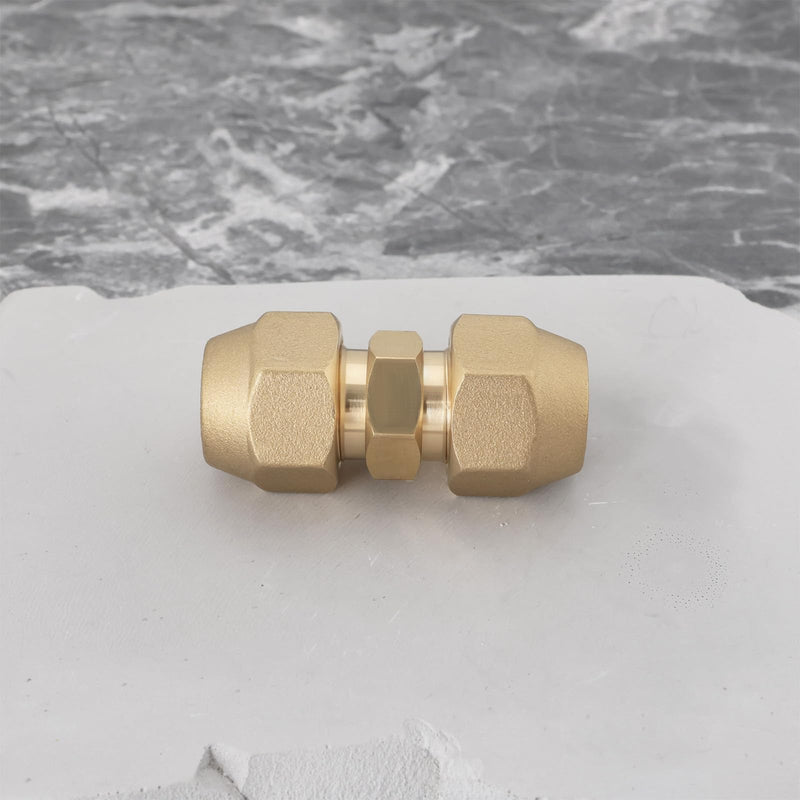 [Australia - AusPower] - 1Pc 3/8 Refrigerant Line Union Nut Brass Flare Union Connector for 9mm and 9.52mm Outer Diameter Air Conditioning Copper Tube 3/8 Inch 