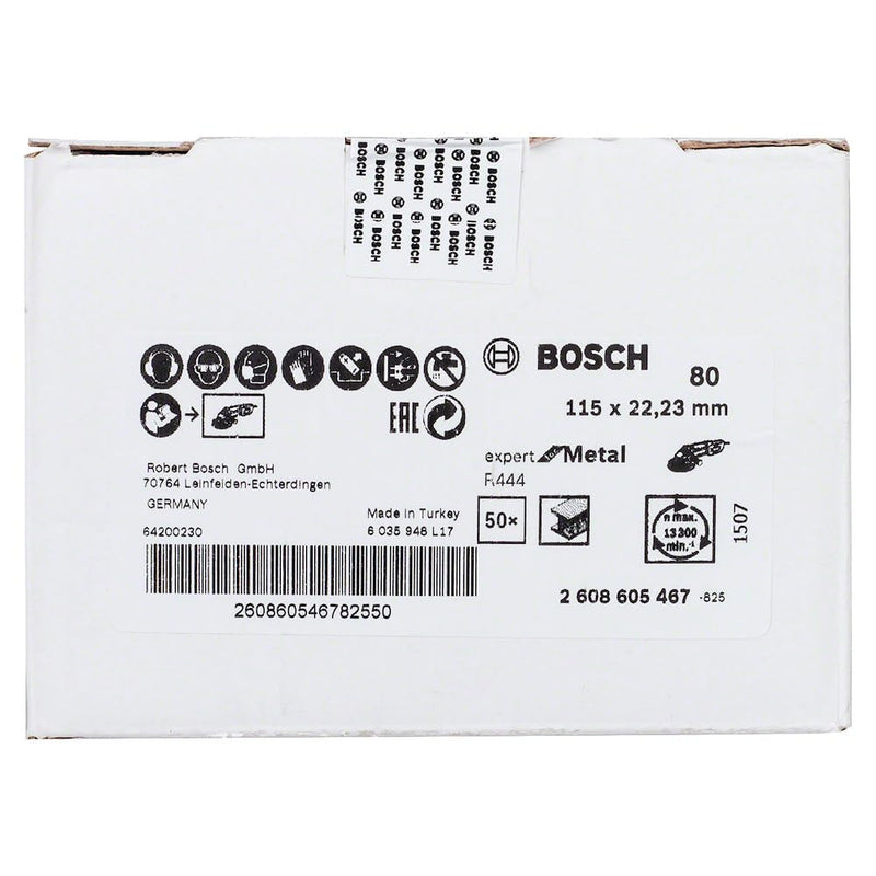 [Australia - AusPower] - Bosch Fibre Sanding Disc for Angle Grinder Corundum 2608605467-115 mm, 22 mm, 80 10 pieces (Pack of 1) 1 piece 