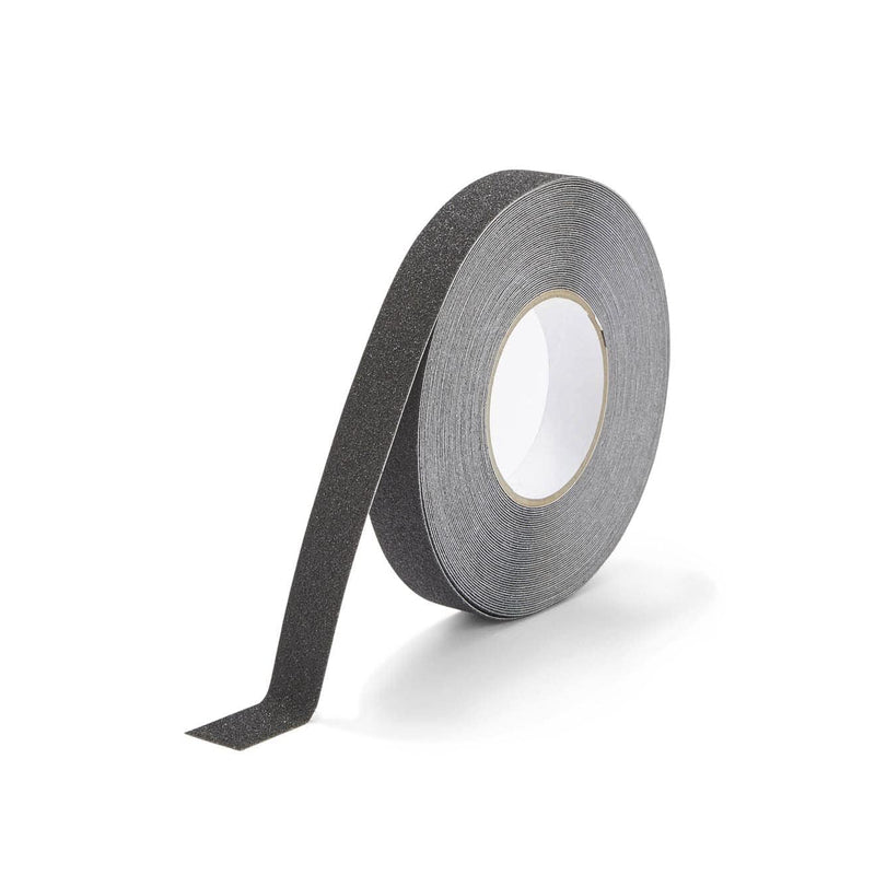Durable DURALINE Grip Non-Slip Floor Tape - Self-Adhesive Marking Tape with 25mm Thickness and 49 Feet & 2.55" Inches in Length - Ideal for Stairs, Ramps, etc. - Black 25 mm x 15 m