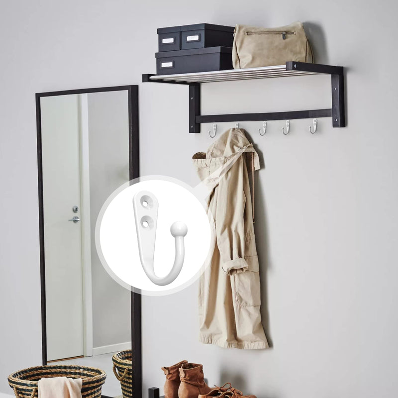 [Australia - AusPower] - 25PCS Wall hooks | hooks for hanging | wall hooks for hanging | coat hooks | hooks for hanging heavy duty | wall hangers with 50 Pieces Screws?White? 25PCS + White Hook 