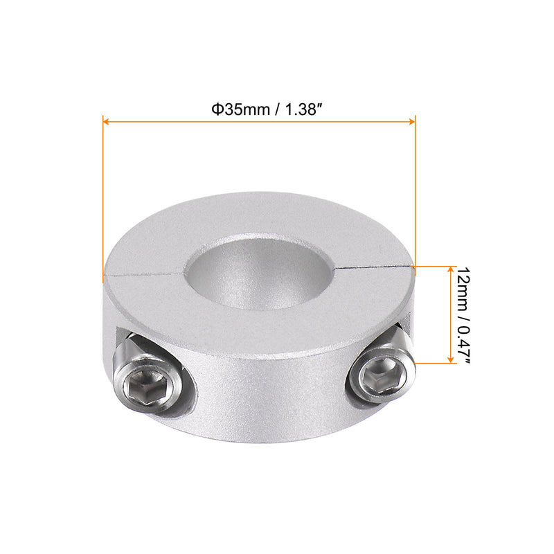 [Australia - AusPower] - HARFINGTON 2pcs Double Split Shaft Collar for 16mm Shaft Set Screw Clamp-On Collars, 35mm OD, 12mm Width, for Stoppers, Position, Hold Timing Pulleys, Machine Tools, Industry, Anodization 16mm Bore 