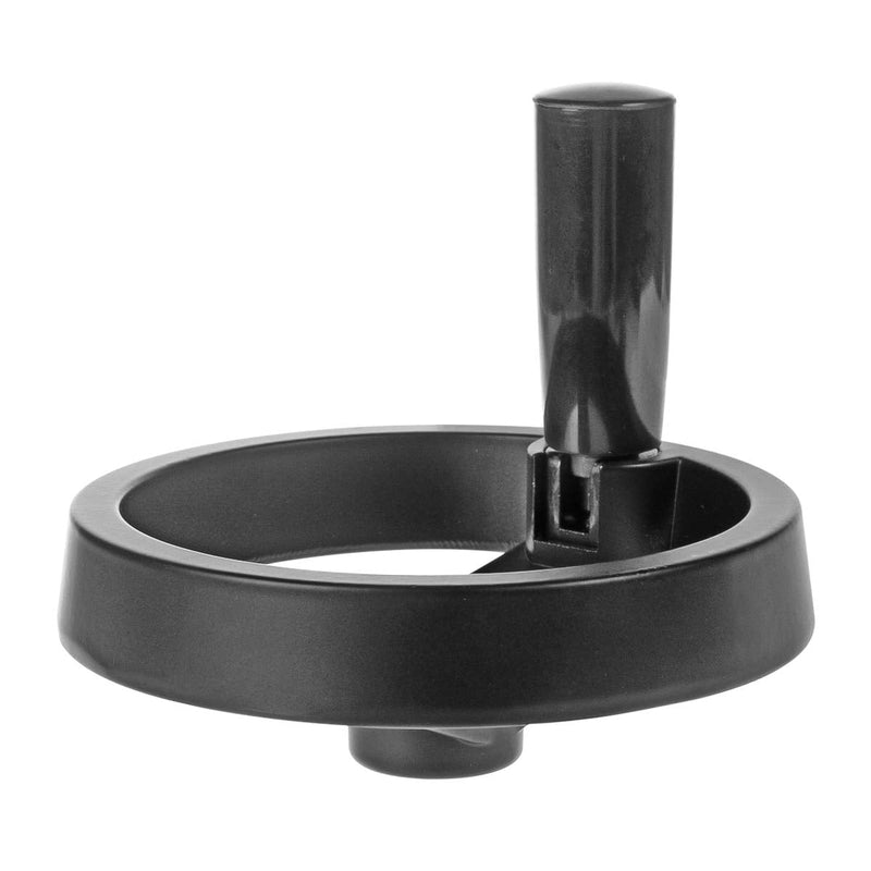 [Australia - AusPower] - YXQ 4.9 inch 2 Spoke Hand Wheel with Folding Revolving Handle Black for Milling Machine, 12mm Center Bore Diameter 