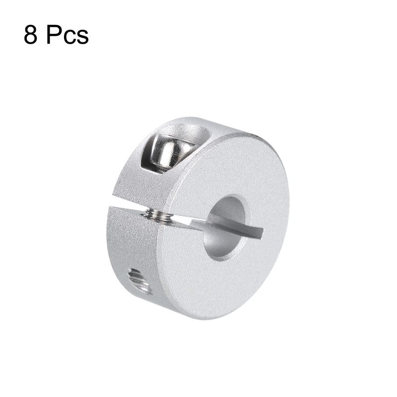 [Australia - AusPower] - uxcell 8pcs Single Split Clamp-On Shaft Collar 8mm Bore One-Piece Clamping Collar, 25mm OD, 10mm Thickness, Aluminum Alloy Set Screw Split Collar Clamp 