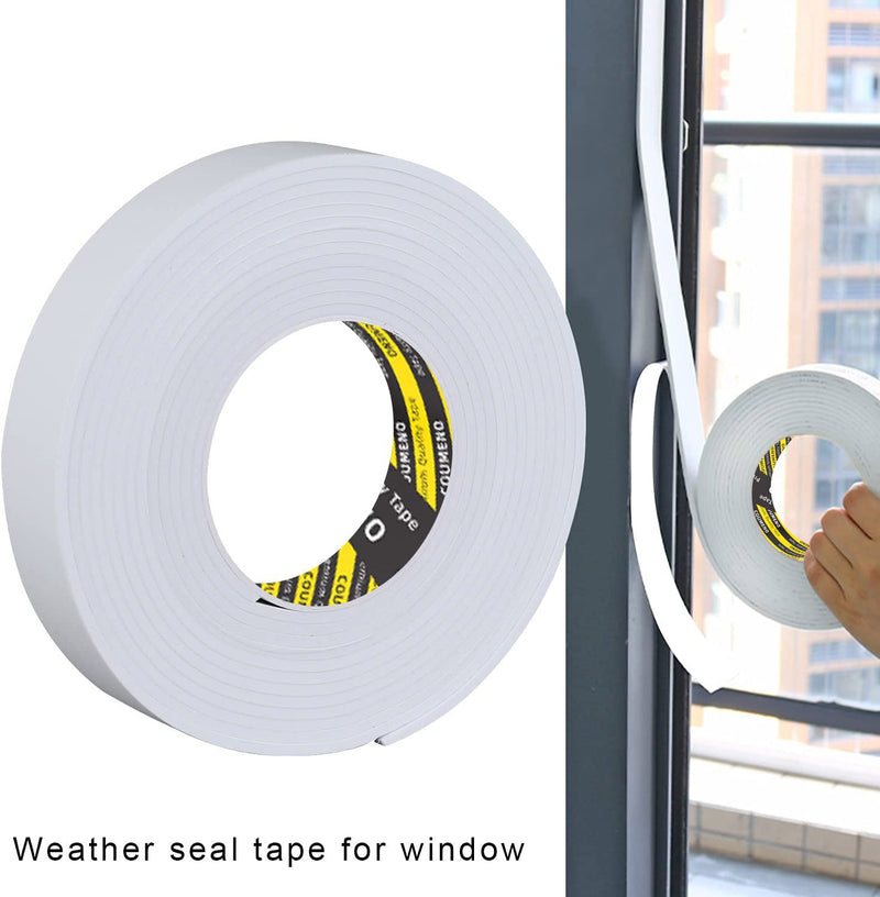 [Australia - AusPower] - EVA Single-Sided Adhesive White Foam Tape, Single-Sided Sealing Strip Foam Pad Sponge Tape Window Weatherproof, Self-Adhesive Insulation Sealing Tape (White)0.98inX16.4FT 0.98inX16.4FT 