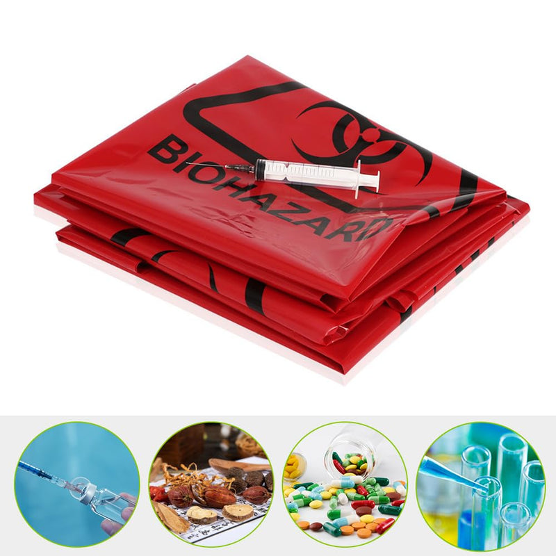 [Australia - AusPower] - 5 Pack Biohazard Bags Heavy Duty Thick Autoclavable Infectious Waste Bag Red Polypropylene Puncture Resistant 20 Gallon Biohazard Safety Bags Disposable Laboratory Sample Specimen Bag 
