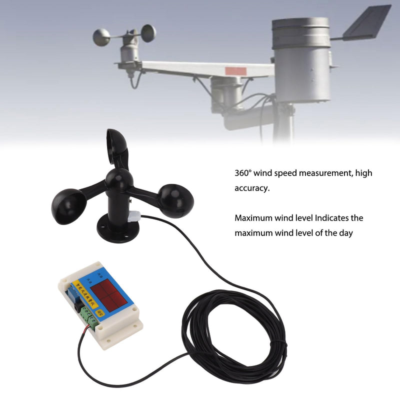 [Australia - AusPower] - Topyond Wind Gauge, Wind Speed Alarm Device with 3 Fan Blades, Tower Crane Aneometer, Wind Gauge, USB, 5 V, High Precision, for Outdoor Use, Intelligent Alarm 