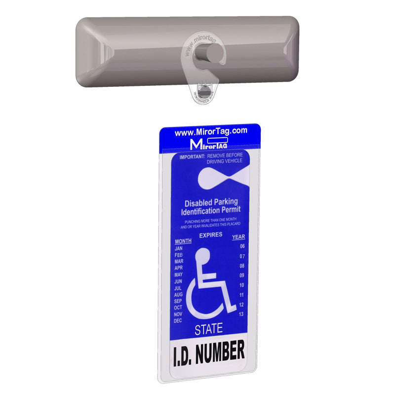 [Australia - AusPower] - Handicap Parking Placard Holder - Mirortag Silver by JL Safety, Magnetically Display & Put Away your Disabled Permit Tag with Eyes Closed. Made in USA 