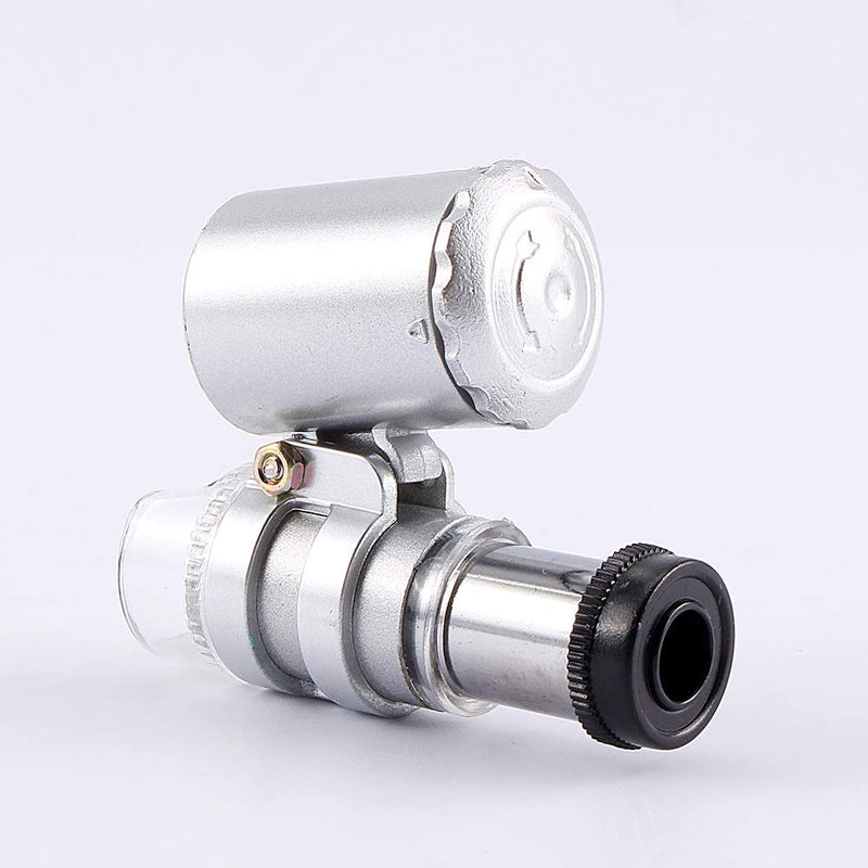 [Australia - AusPower] - Microscope Pocket Mini 60X Pocket Microscope, Jewellery Magnifying Glass LED UV Light 