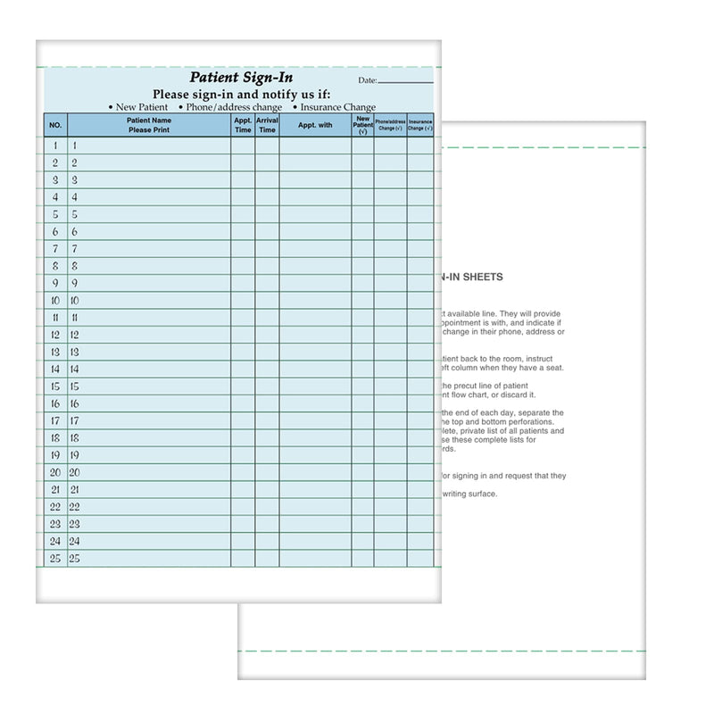 [Australia - AusPower] - NCR Carbonless 3 Part Patient Sign in Forms with Peel Away Adhesive Labels,8-1/2" x 11" Form,HIPAA Approved and Compliant for Confidentiality in All Medical Offices?Blue? 