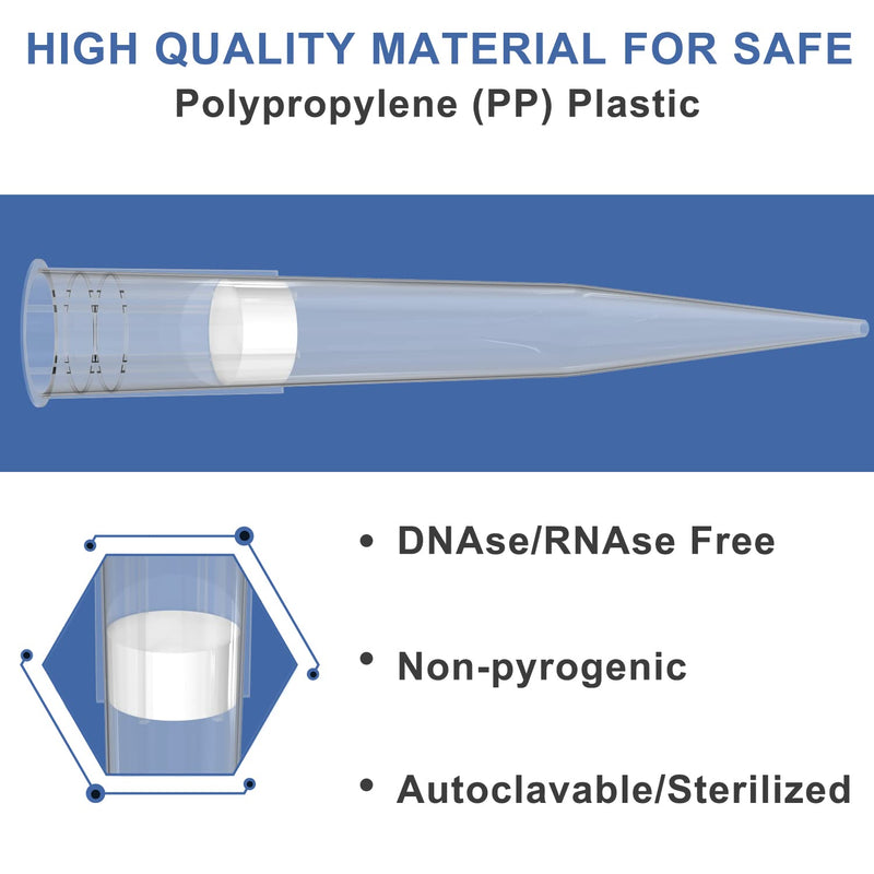 [Australia - AusPower] - ONiLAB Scientific Universal 1000ul Pipettor Tips Lab Transparent Liquid Pipettor Tips with Box Non-pyrogenic DNAse/RNAse Free Autoclavable 1 Rack 96 Tips (1000ul, 96) 